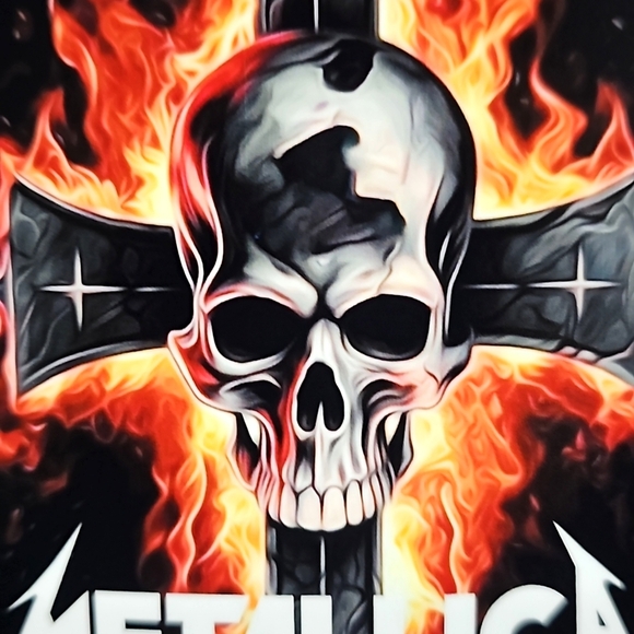 4x6 Metallica Heavy Metal Band Skull on a Cross Oil Painting Matte Art‎ Print - Picture 3 of 6